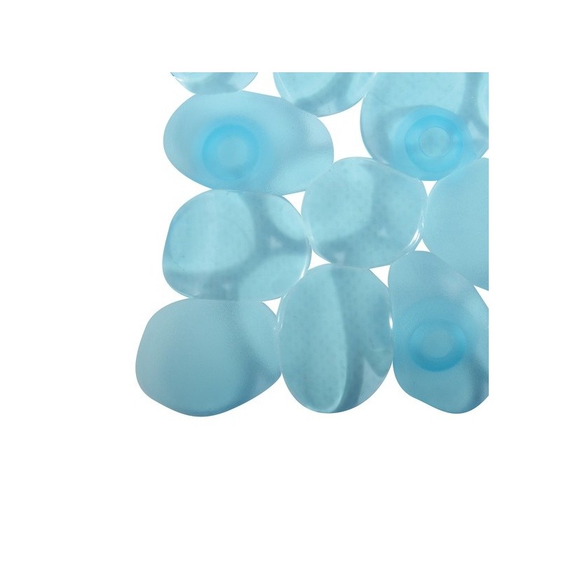 MSV Tapis Fond de douche PVC GALETS 53x53cm Bleu Transparent MSV