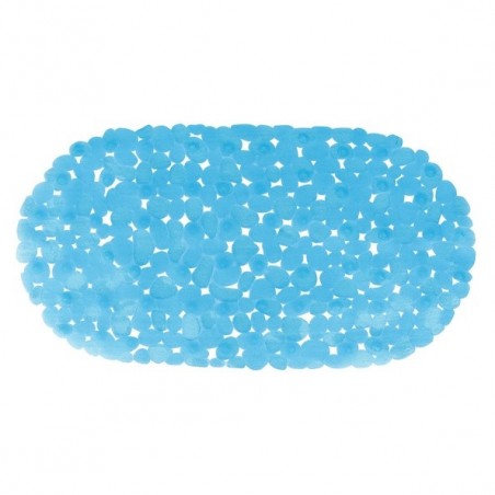 MSV Tapis fond de Baignoire PVC GALETS 35x68cm Bleu Transparent MSV