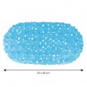 MSV Tapis fond de Baignoire PVC GALETS 35x68cm Bleu Transparent MSV