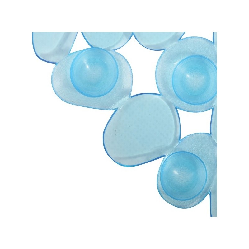 MSV Tapis fond de Baignoire PVC GALETS 35x68cm Bleu Transparent MSV