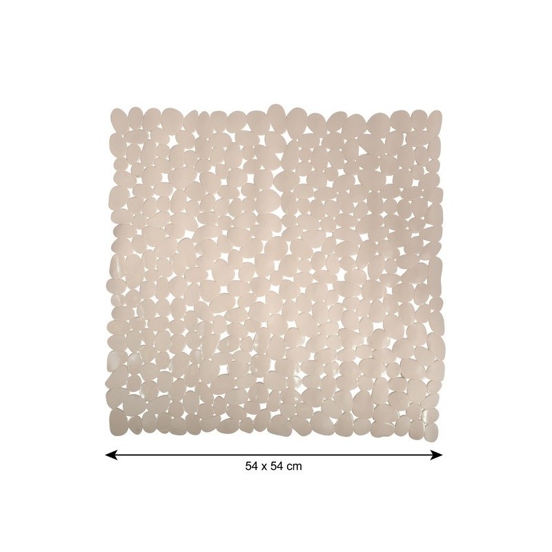 MSV Tapis Fond de douche PVC GALETS 53x53cm Beige MSV
