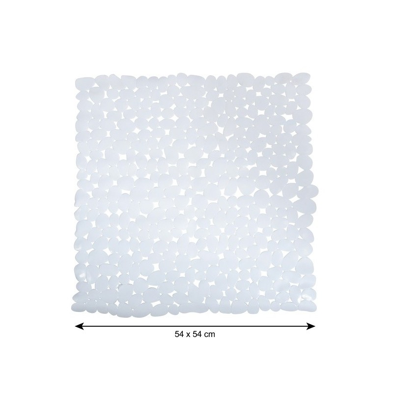 Tapis Fond de douche PVC GALETS 53x53cm Blanc MSV MSV