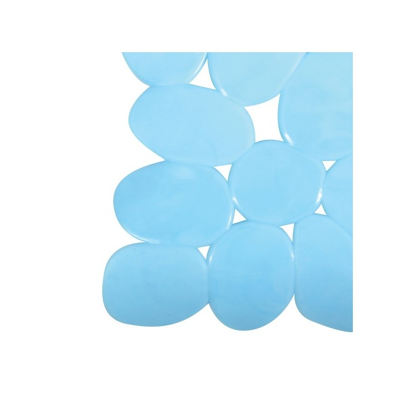 Tapis Fond de douche PVC GALETS 53x53cm Bleu Ciel MSV MSV