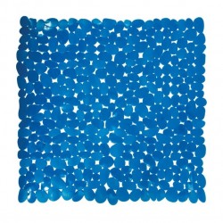 MSV Tapis Fond de douche PVC GALETS 53x53cm Bleu Marine