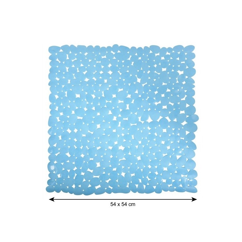 MSV Tapis Fond de douche PVC GALETS 53x53cm Bleu Marine MSV