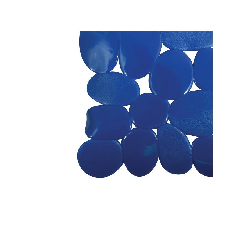 Tapis Fond de douche PVC GALETS 53x53cm Bleu Marine MSV MSV