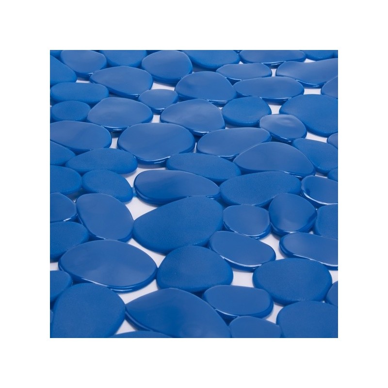 Tapis Fond de douche PVC GALETS 53x53cm Bleu Marine MSV MSV