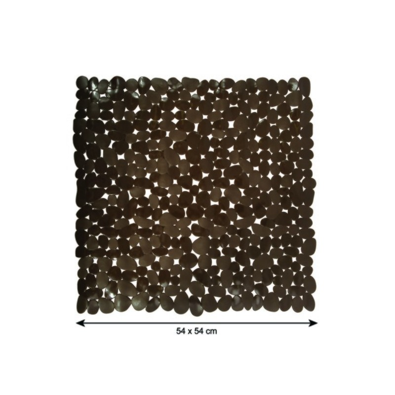 Tapis Fond de douche PVC GALETS 53x53cm Chocolat MSV MSV