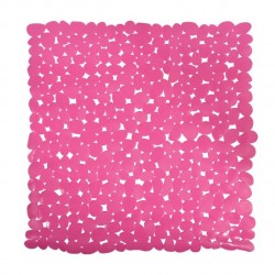 MSV Tapis Fond de douche PVC GALETS 53x53cm Rose