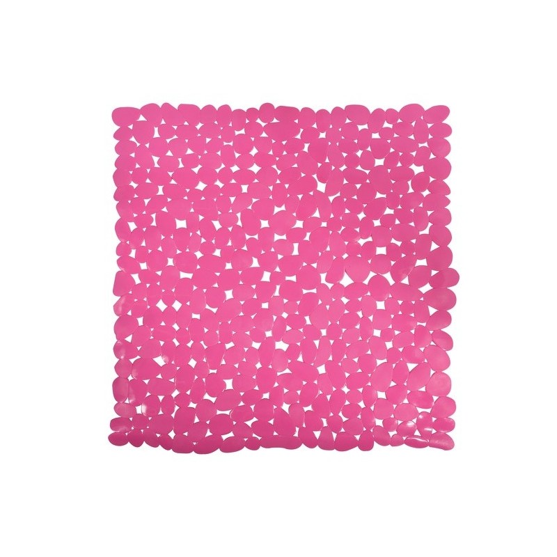 Tapis Fond de douche PVC GALETS 53x53cm Rose MSV MSV
