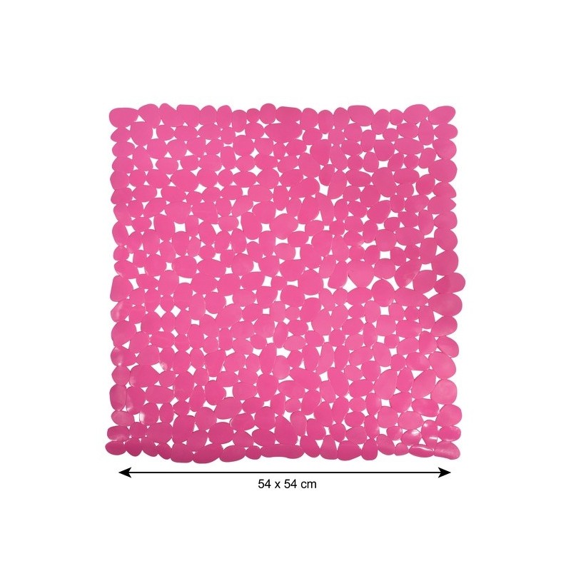 Tapis Fond de douche PVC GALETS 53x53cm Rose MSV MSV