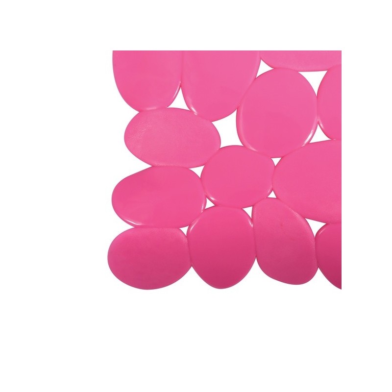 Tapis Fond de douche PVC GALETS 53x53cm Rose MSV MSV