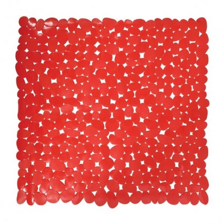 Tapis Fond de douche PVC GALETS 53x53cm Rouge MSV MSV