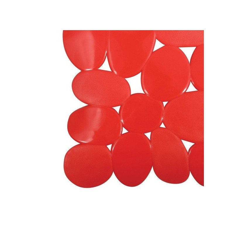 Tapis Fond de douche PVC GALETS 53x53cm Rouge MSV MSV