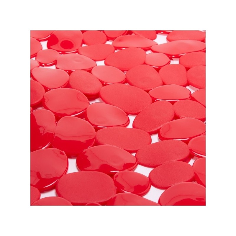 Tapis Fond de douche PVC GALETS 53x53cm Rouge MSV MSV