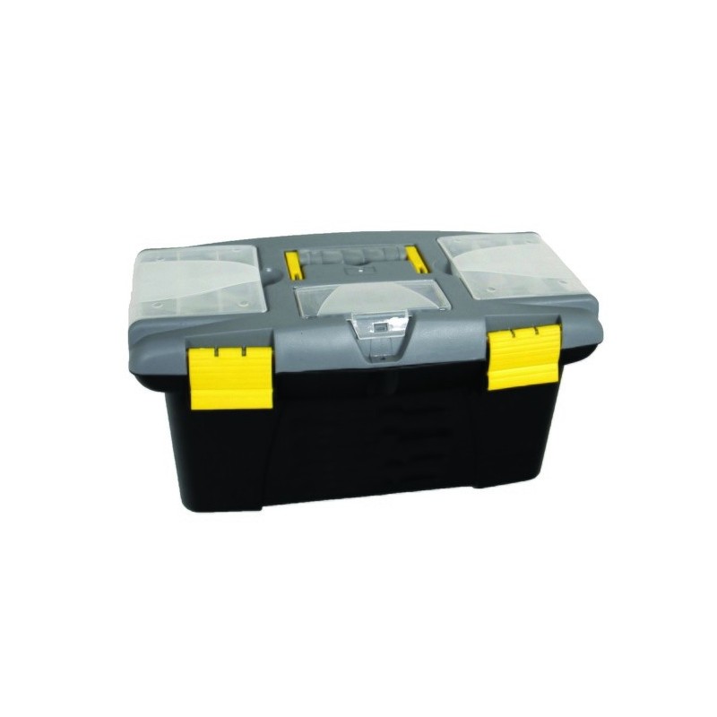 MSV Tool organizer box con vassoio e scomparti 33 cm nero e giallo MSV