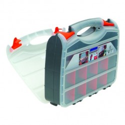 MSV Cassetta degli attrezzi Double Sided Organizer 32x26cm Trasparente MSV