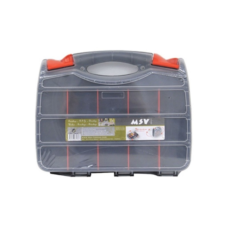 MSV Cassetta degli attrezzi Double Sided Organizer 32x26cm Trasparente MSV