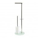MSV Combined WC stainless steel & white glass MSV