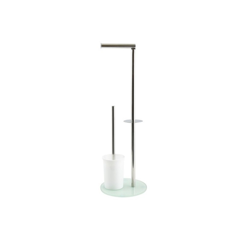 MSV Combined WC stainless steel & white glass MSV