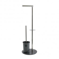 MSV Inodoro Combinado acero inoxidable y vidrio gris MSV