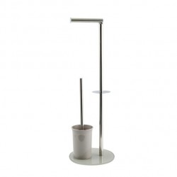 MSV Combined Wc Stainless Steel & Taupe Glass