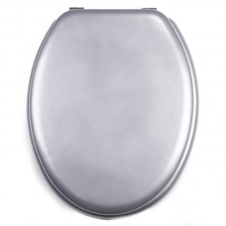 MSV Toilet Seat MDF CLÉO Silver - Stainless Steel Hinges