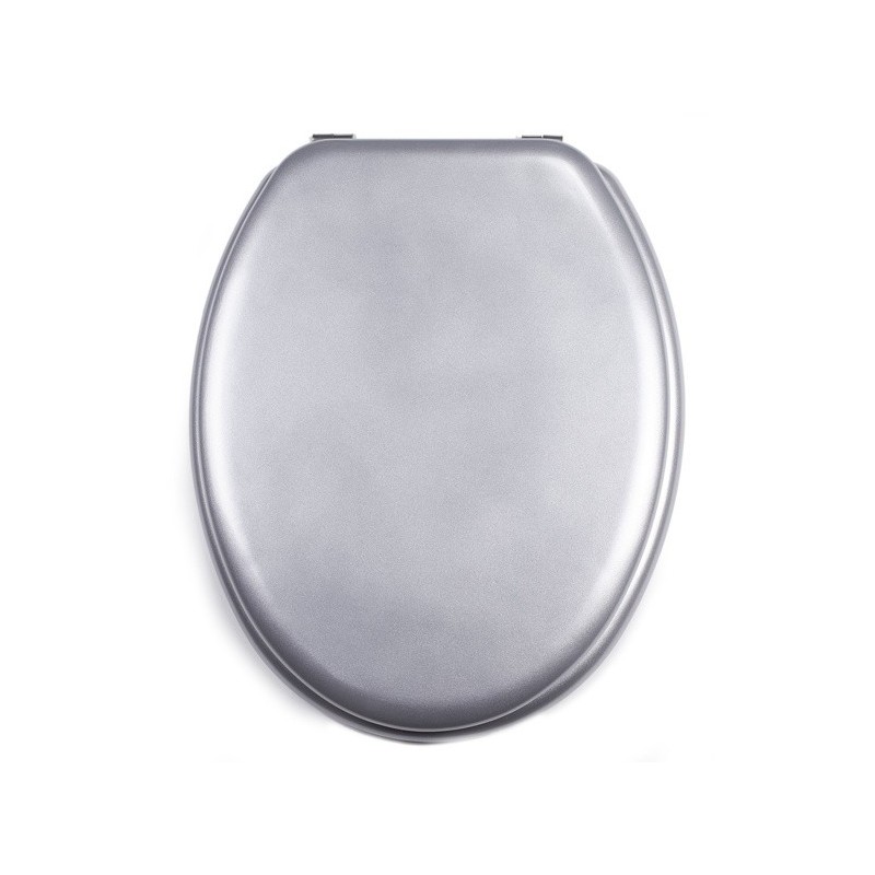 MSV Toilet Seat MDF CLÉO Silver - Stainless Steel Hinges MSV