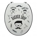 Abattant WC MDF Barber  Gris & Noir- Charnières Inox MSV MSV
