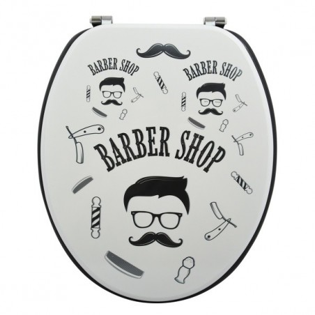 Abattant WC MDF Barber  Gris & Noir- Charnières Inox MSV MSV