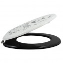 Abattant WC MDF Barber  Gris & Noir- Charnières Inox MSV MSV