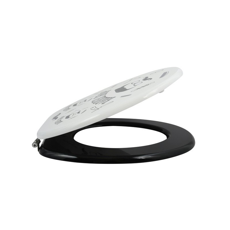 Spirella Copriwater PP HARRY Nero - Cerniere in Zinco MSV