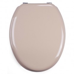 MSV Asiento de inodoro MDF CLÉO Beige - Bisagras Acero Inoxidable MSV