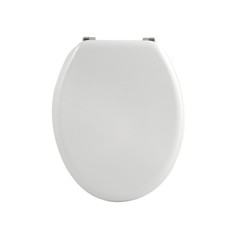 MSV Toilet Seat White MDF - Stainless Steel Hinges