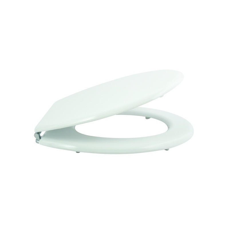 MSV Asiento de inodoro MDF Blanco - Bisagras de zinc MSV