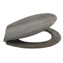MSV Toilet Seat MDF BARBER Gray & Black - Stainless Steel Hinges MSV