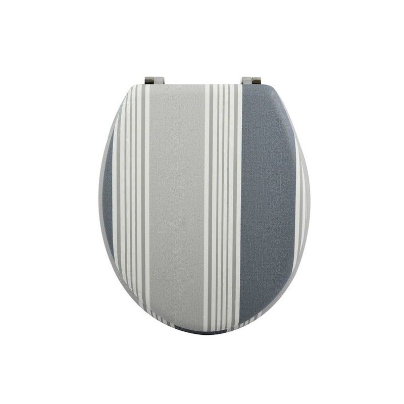 MSV Asiento de inodoro MDF CARDIFF Gris - Bisagras de acero inoxidable MSV