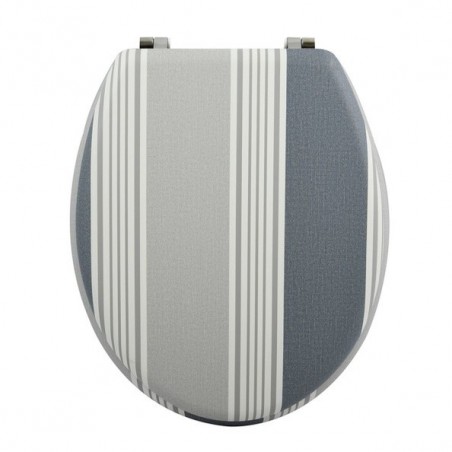 MSV Asiento de inodoro MDF CARDIFF Gris - Bisagras de acero inoxidable MSV