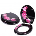 MSV Toilet Seat MDF LANYU Black - Stainless Steel Hinges MSV