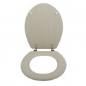 MSV Asiento de inodoro MDF LINZ Beige - Bisagras de acero inoxidable MSV
