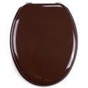 MSV Asiento de inodoro MDF CLÉO Marrón Chocolate - Bisagras Acero Inoxidable MSV