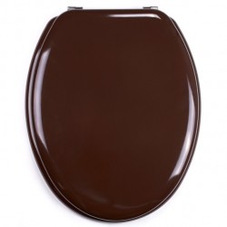 MSV Toilet Seat MDF CLÉO Chocolate Brown - Stainless Steel Hinges