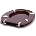 MSV Toilet Seat MDF CLÉO Chocolate Brown - Stainless Steel Hinges MSV