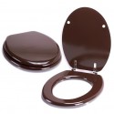 MSV Toilet Seat MDF CLÉO Chocolate Brown - Stainless Steel Hinges MSV