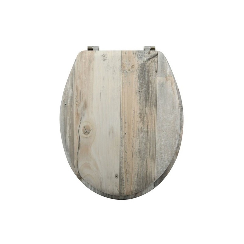 MSV Asiento de inodoro MDF OMBO Beige - Bisagras de acero inoxidable MSV