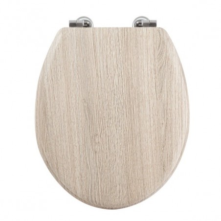 Abattant WC MDF Effet Bois- Charnières Inox MSV MSV