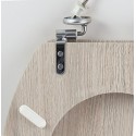 MSV Asiento de inodoro MDF Parquet Beige - Bisagras Acero Inoxidable MSV
