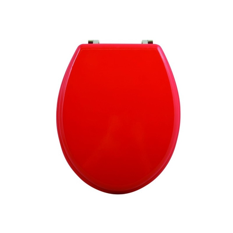 MSV Toilet Seat MDF CLÉO Red - Stainless Steel Hinges MSV