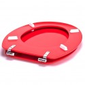 MSV Asiento de inodoro MDF CLÉO Rojo - Bisagras Acero Inoxidable MSV