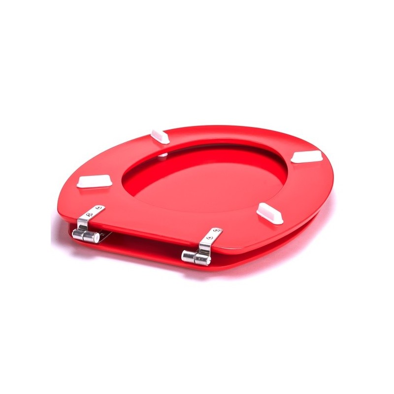 Abattant WC MDF CLÉO Rouge - Charnières Inox MSV MSV